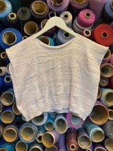 Load image into Gallery viewer, White Cotton Rainbow metallic Sleeveless crop top with subtle Fuck You