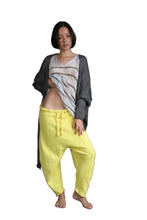 Load image into Gallery viewer, YELLOW HAREM PANTS WITH STRIPED MESH TOP