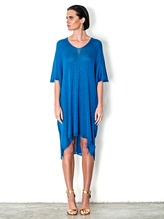 Kaftan Lyocell Midi Dress Turquoise