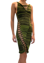 Load image into Gallery viewer, Snip Tease Green Dress
