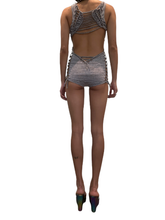Load image into Gallery viewer, Snip Tease Collab Cut Out Grey silver Romper
