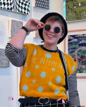 Load image into Gallery viewer, Moody in Yellow Interknit top at Superfine Art Fair San Francisco
