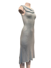 Load image into Gallery viewer, Lt. Blue cowl dress knit details

