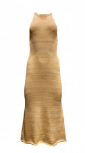 Load image into Gallery viewer, Halter dress yellow metallic
