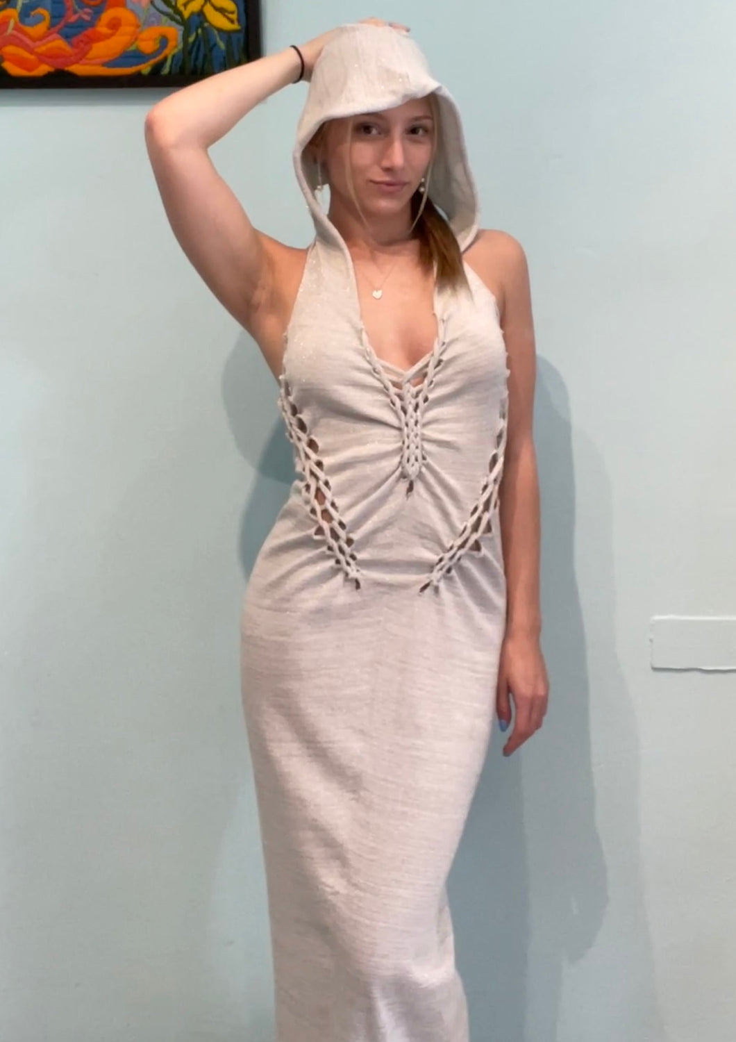 Hooded Maxi Sniptease X KRELwear Collab dress