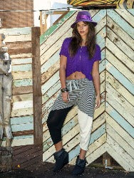 V Rib Crop Top Loose