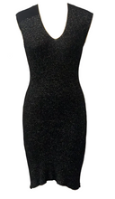Load image into Gallery viewer, V rib dress black
