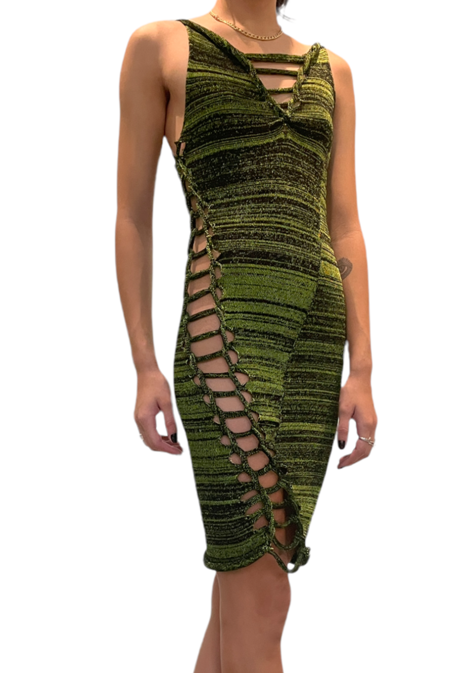 Snip Tease Green Dress