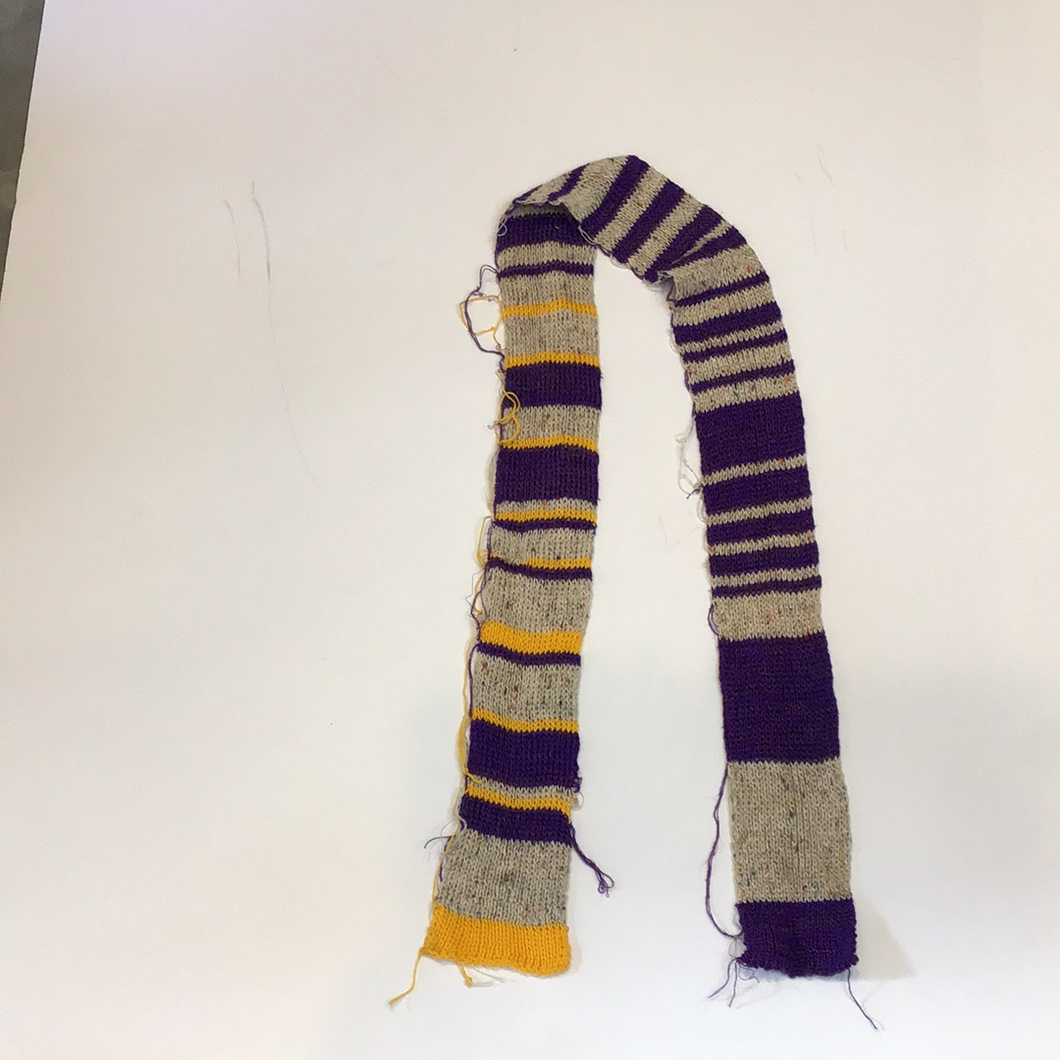 Purple beige yellow scarf